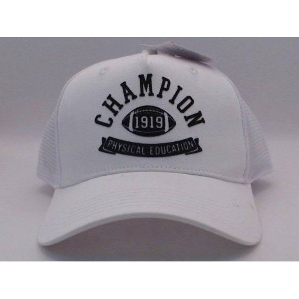 Champion 1919 Physical Education White Trucker Hat Adjustable Cap,BNIB